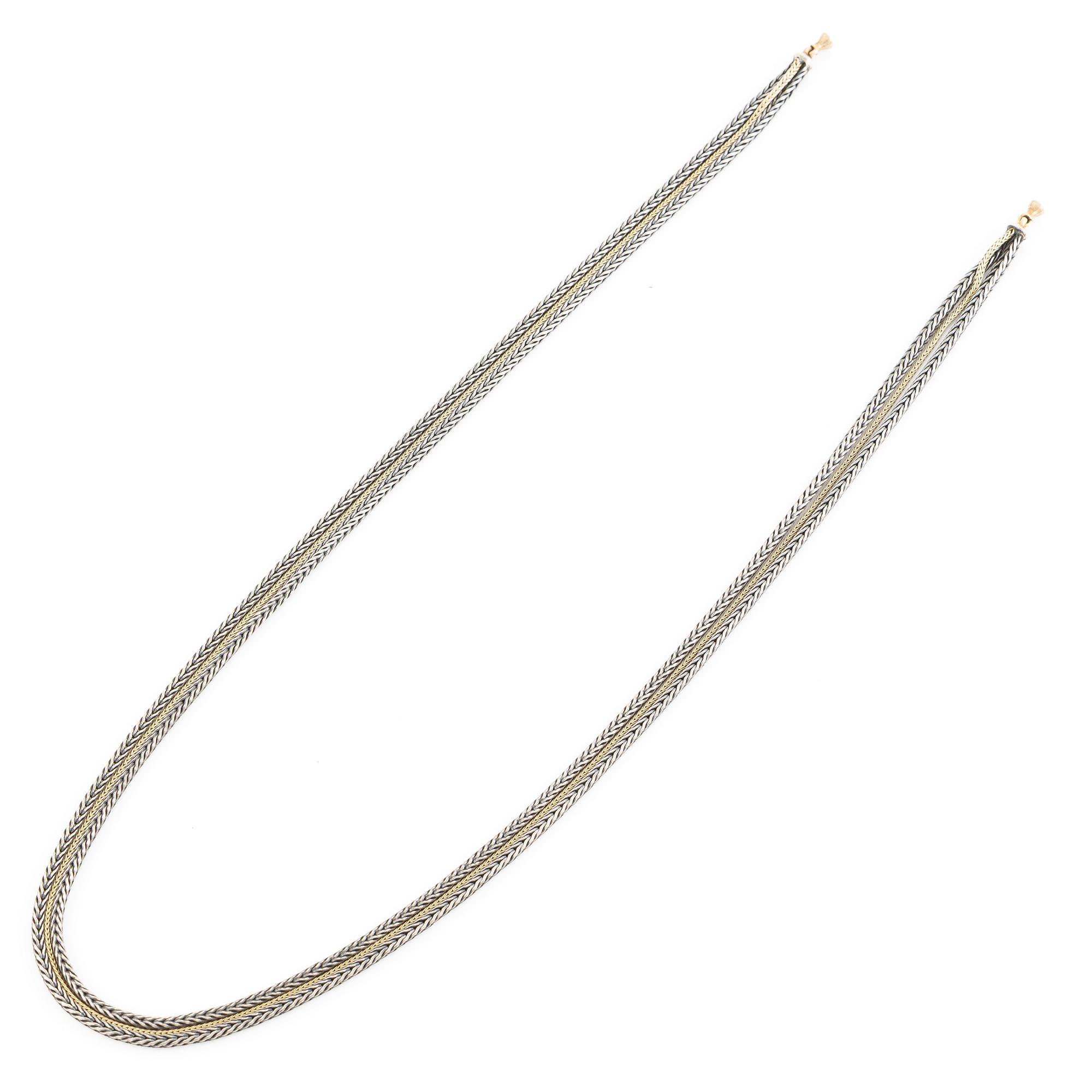 Ole Lyngaard, collier och armband silver och guld, med lås 18K guld med briljantslipade diamanter.