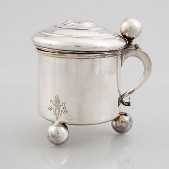 Dryckeskanna, silver, barockstil, GAB, Stockholm 1899.