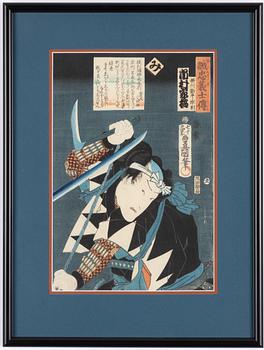 Utagawa Kunisada, träsnitt ur serien 'Seichū gishi den'.