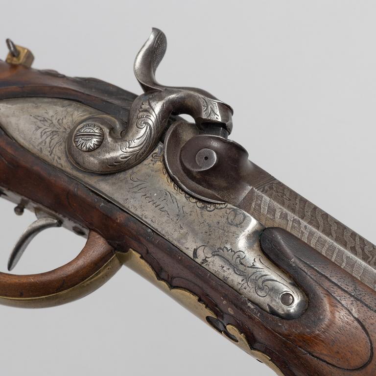 Slagslåsstudsare ändrad från flintlås,  Franz Steskal,  Österrike, 1700-talets slut.
