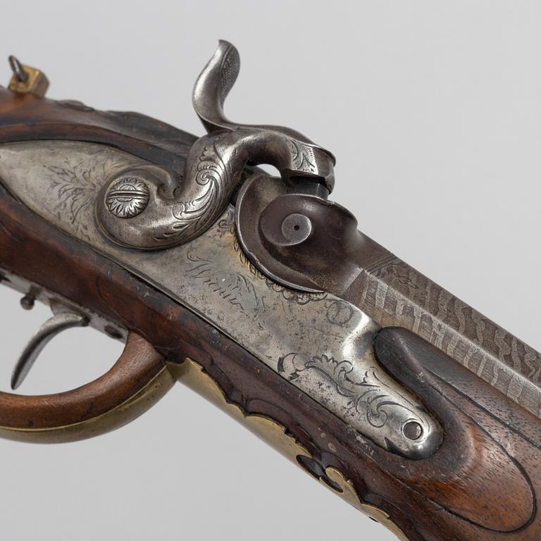 Percussion rifle converted from flintlock, Franz Steskal, Austria, late 18th century.