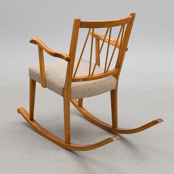 CARL GUSTAF HIORT AF ORNÄS, keinutuoli, "Inkeri", Hiort Tuote Puunveisto, 1940-luvun puoliväli.