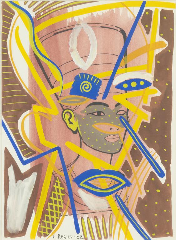 Carsten Regild, akvarell, signerad och daterad -82.