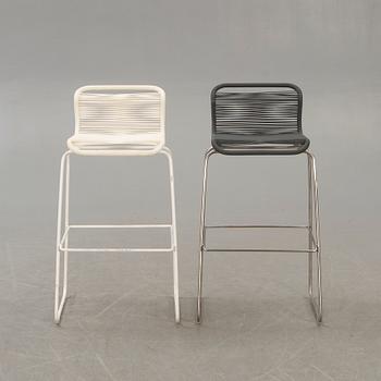 A set of two Verner Panton Tivoli bar stools 21st century.