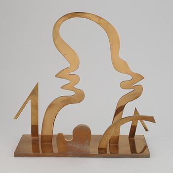 A brass sculpture by Arne Tengblad, signed and dated 81.