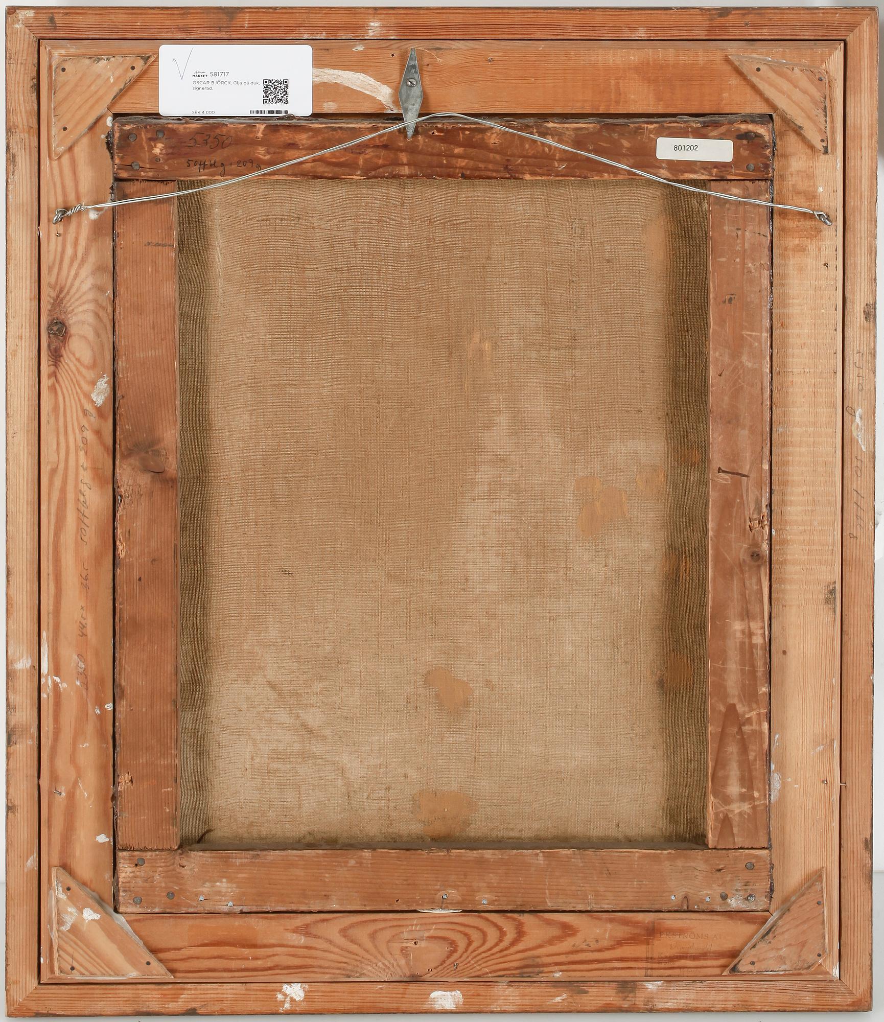 OSCAR BJÖRCK, Olja på duk, signerad.