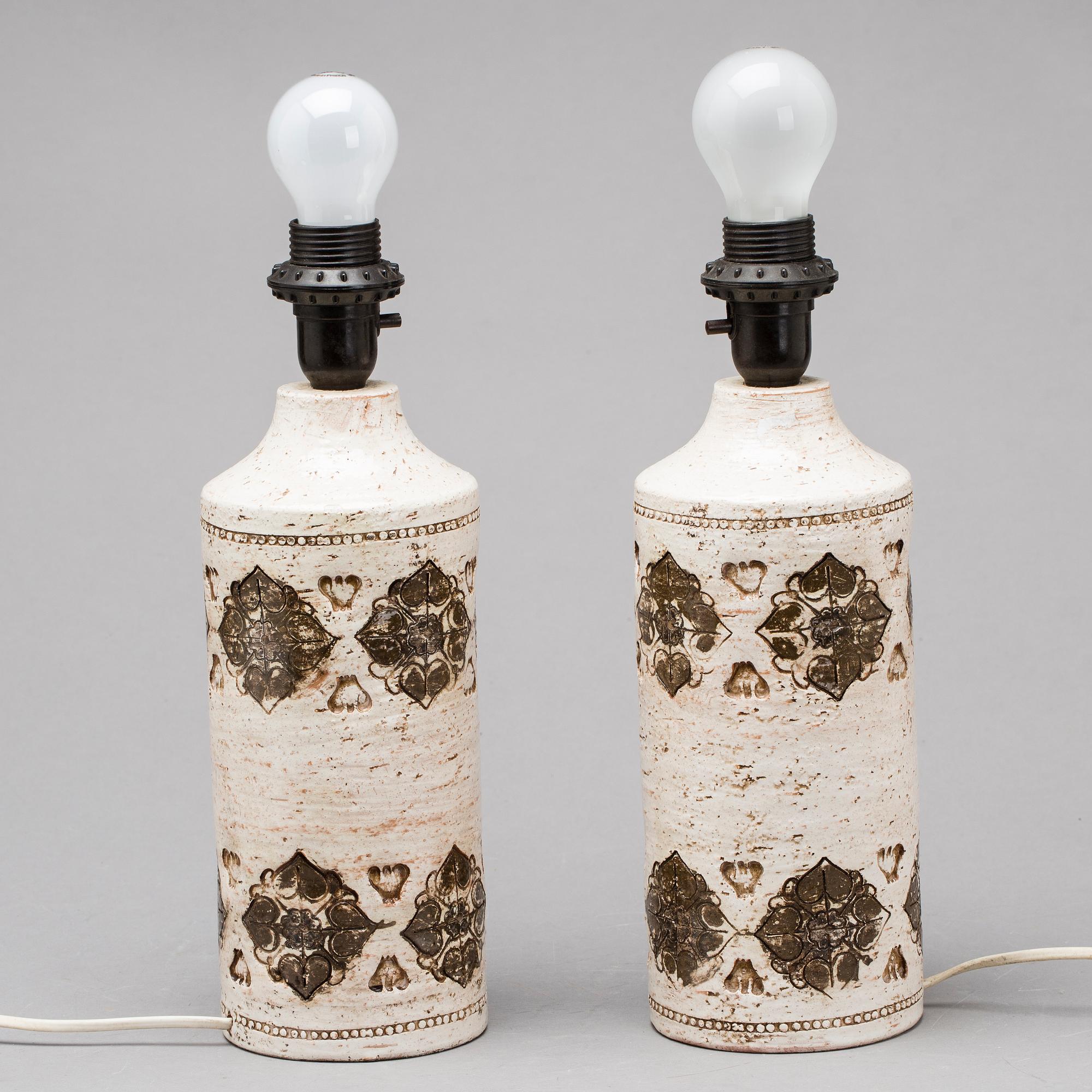 A PAIR OF TABLELAMPS, Bitosso, Italy for Bergboms,