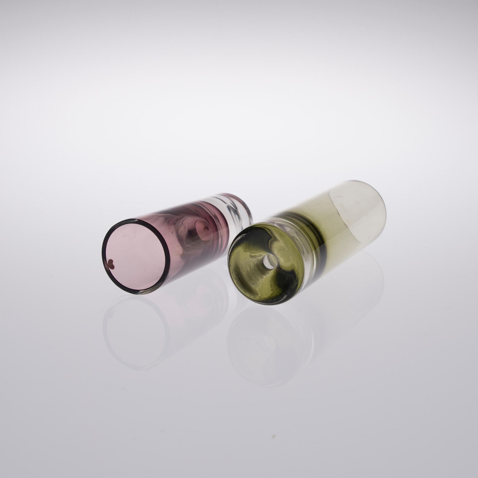 TAPIO WIRKKALA, VASER, 2 st, glas, signerade Tapio Wirkkala 3586.