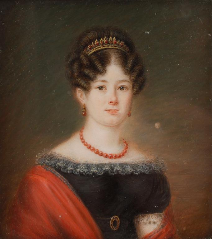 ANDERS GUSTAF ANDERSSON, miniatyrporträtt, 2 st, herrporträttet signerat och daterat 1822.
