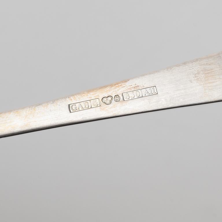 Jacob Ängman, 12 pieces of silver cutlery, Rosenholm model, GAB, Eskilstuna, 1989–99.