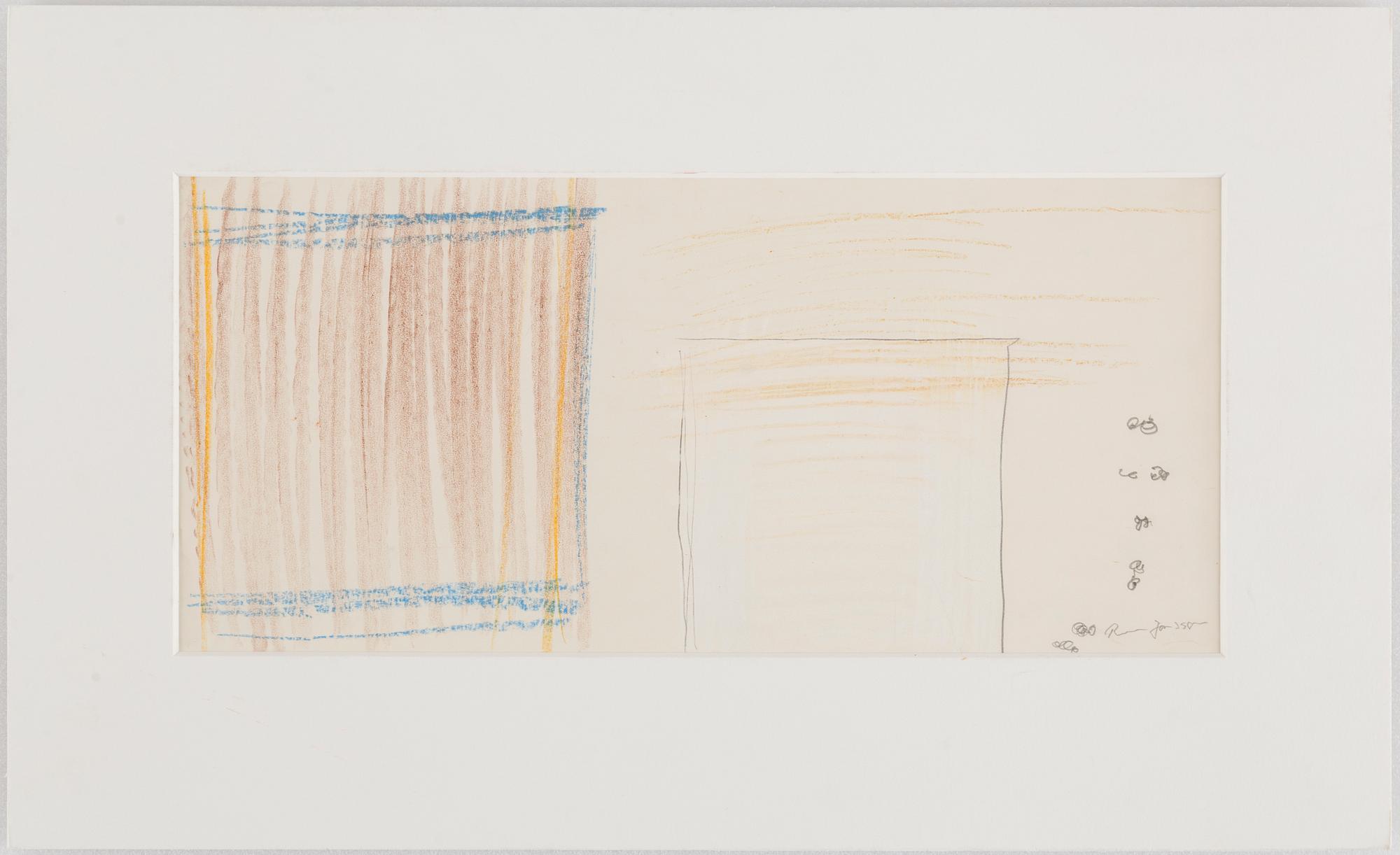 RUNE JANSSON, chalk drawing, signed.