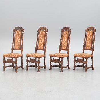 Four Baroque chairs, early 18th century.