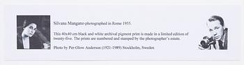 Per-Olow Anderson, "Silvana Mangano photographed in Rome 1955".