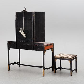 A 1920s/1930s dressing table and stool.