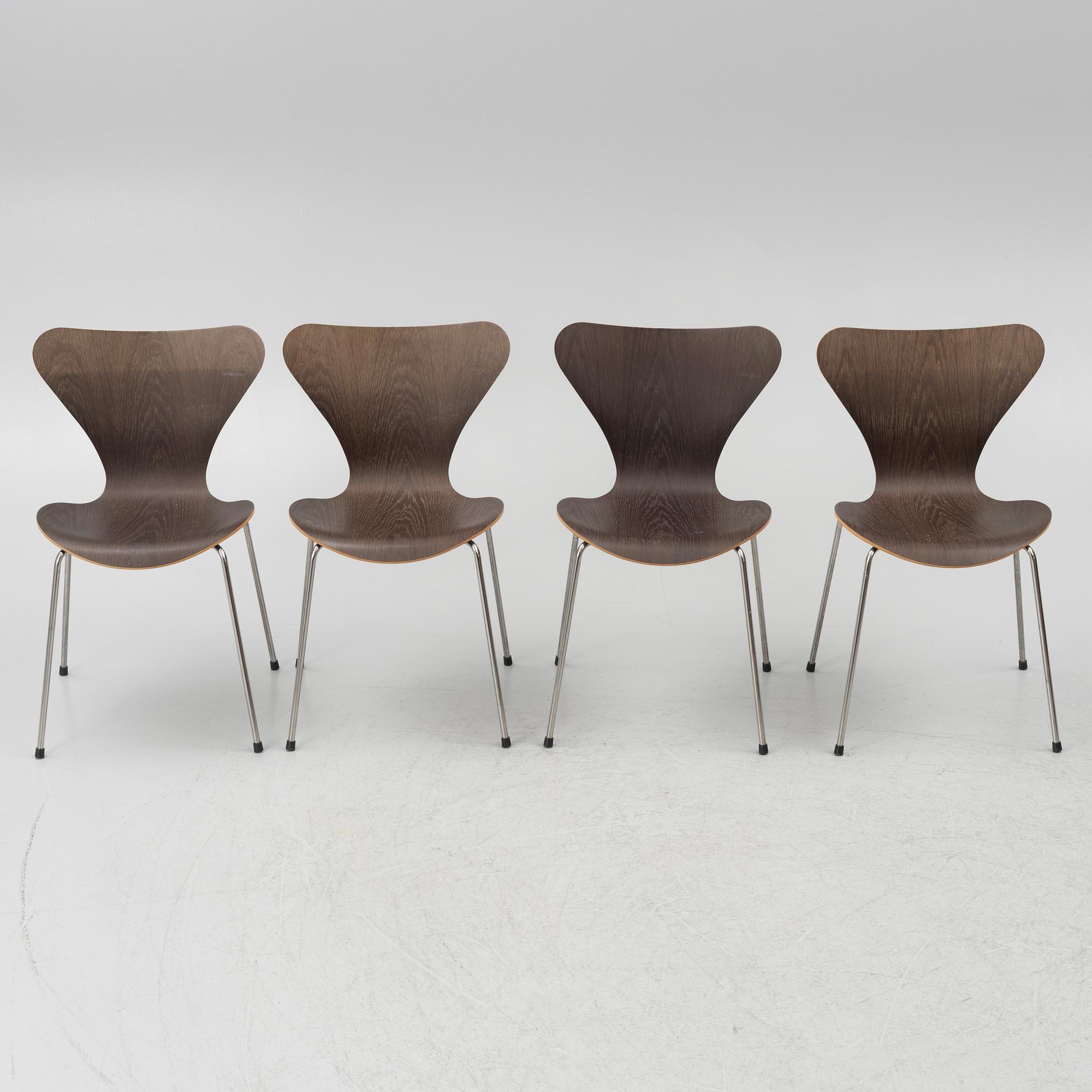 Arne Jacobsen, chairs, 4 pcs, "The Seven", Fritz Hansen.