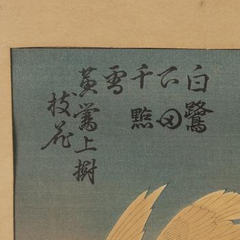 Ando Utagawa Hiroshige, efter, färgträsnitt, ett par, Japan, 1900-tal.