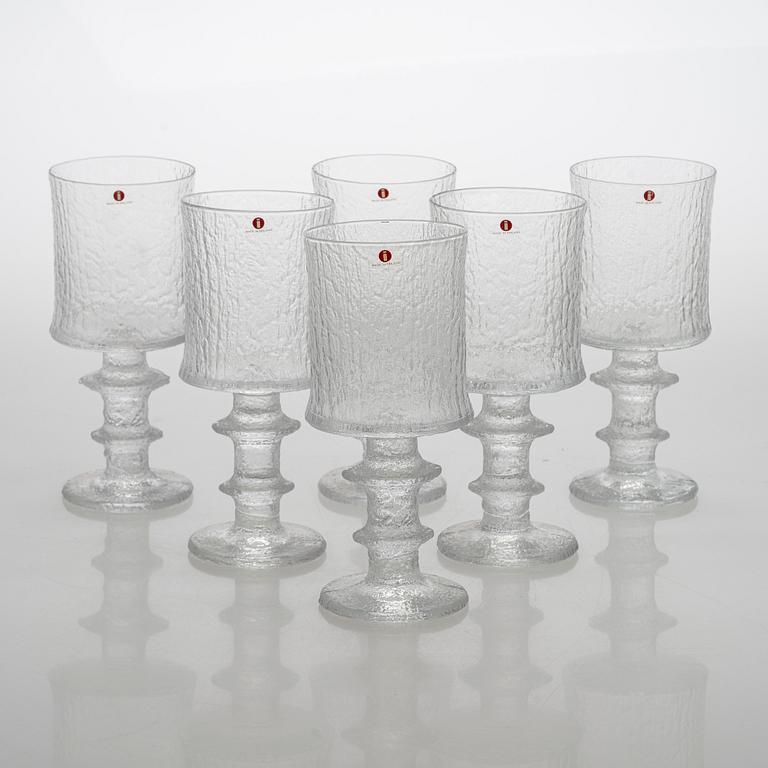 Timo Sarpaneva,  set of six 'Juhlalasi' 2140 drinking glasses for Iittala.