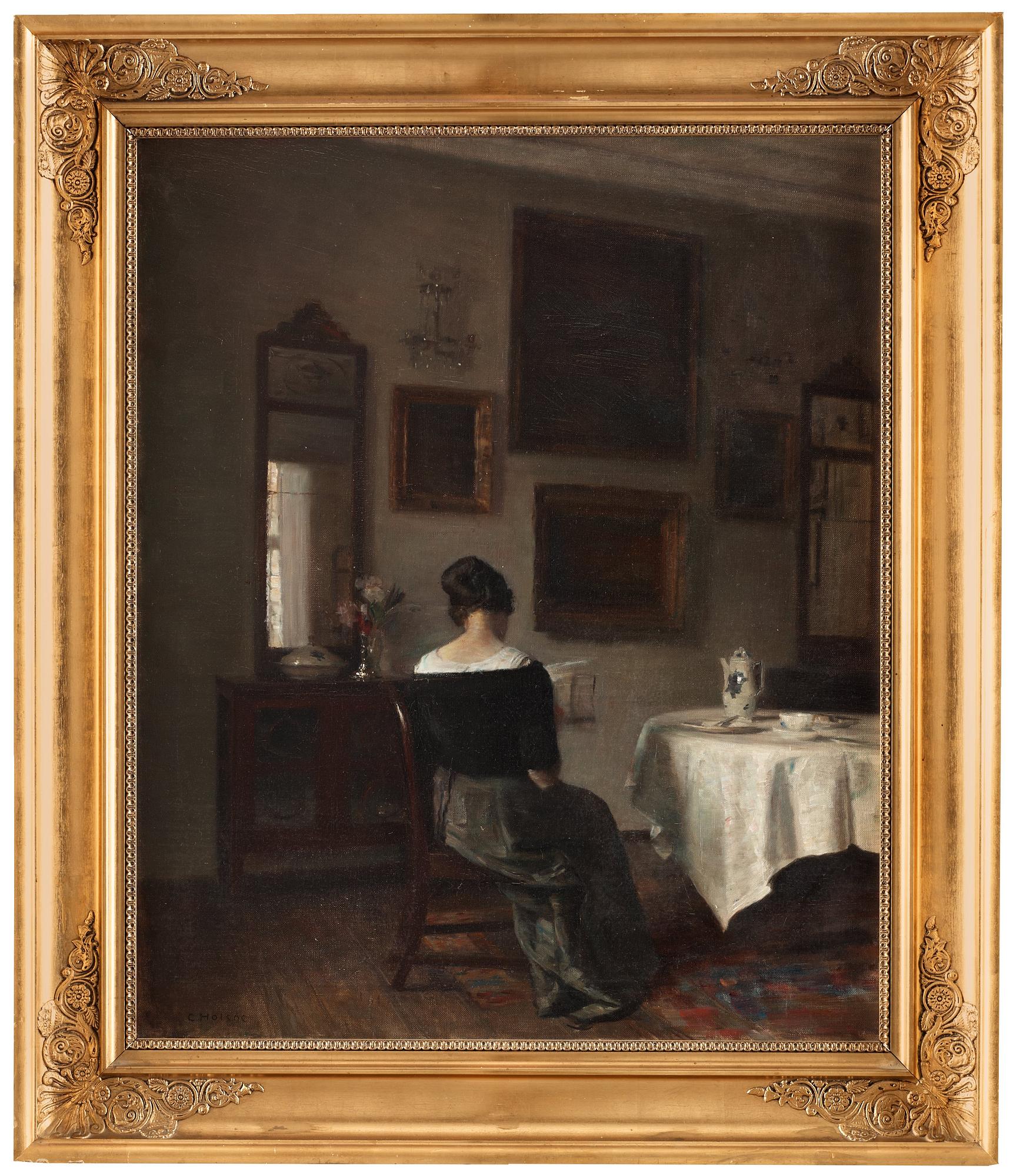 Carl Holsoe, At the breakfast table.