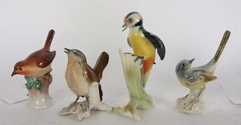 FIGURINER, 8 st, porslin, Herend och Tyskland samt Wien.