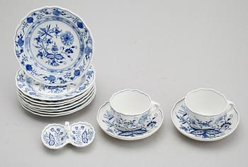 SERVISPORSLIN, 11 delar, Meissen, 1900-tal.