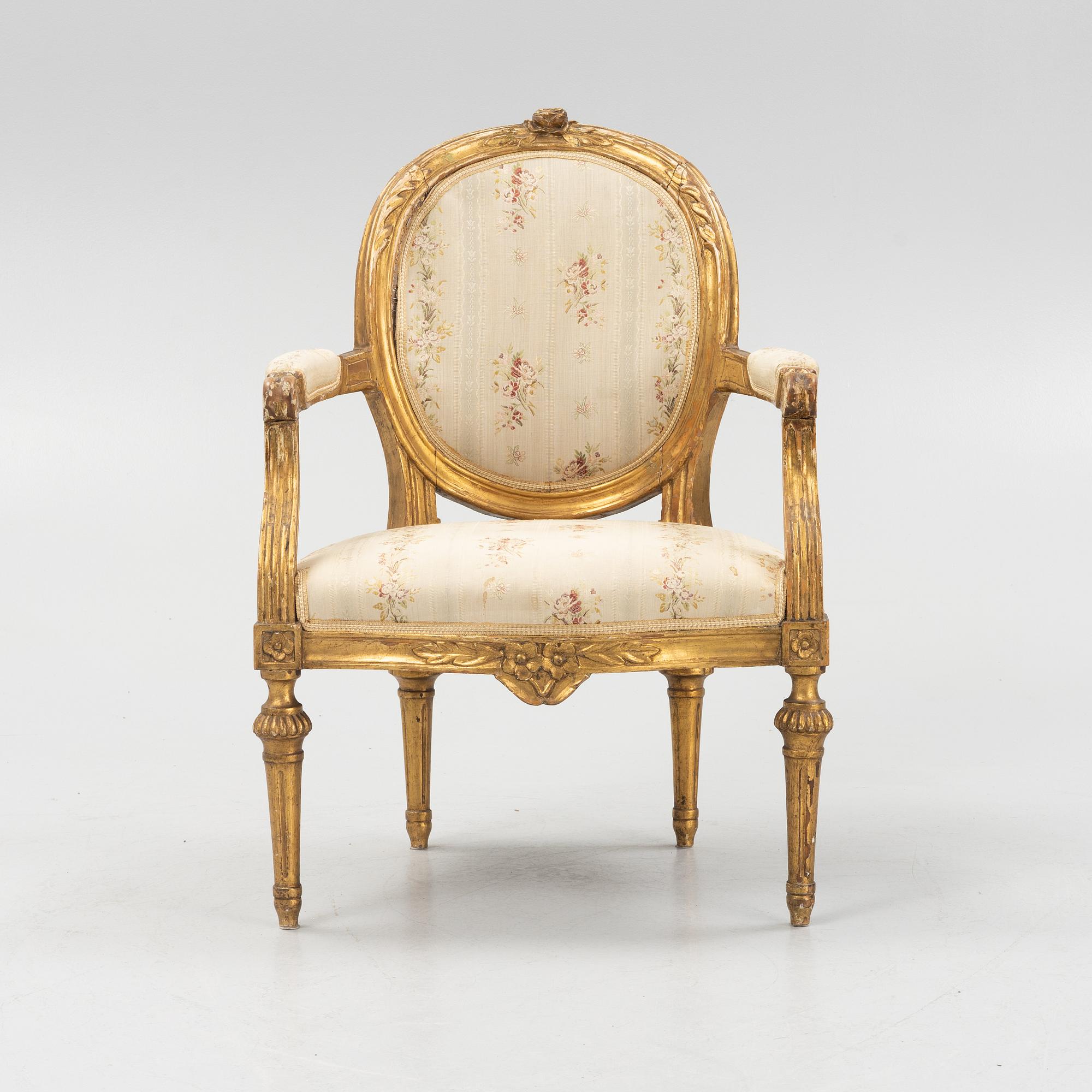 Karmstol, gustaviansk stil.