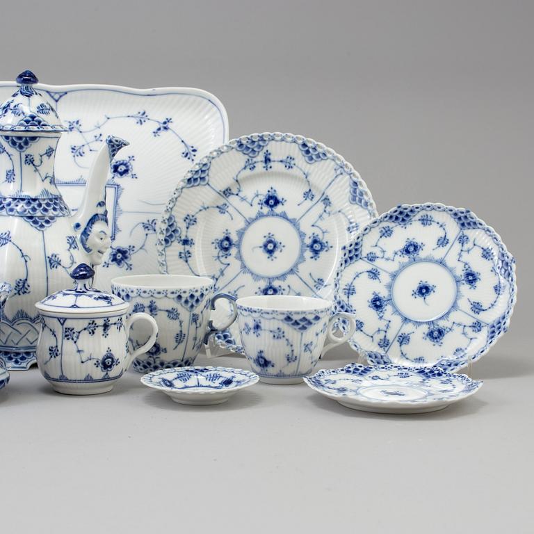 A 67 piece 'Musselmalet' porcelain coffee service from Royal Copenhagen, Denmark.