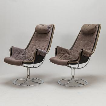 Bruno Mathsson, fåtöljer, ett par, "Jetson", Dux. Formgiven år 1969.