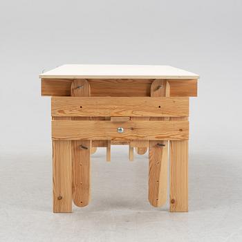 Enzo Mari, after, a wooden drawing table, made by, master carpenter in Sweden 2019.