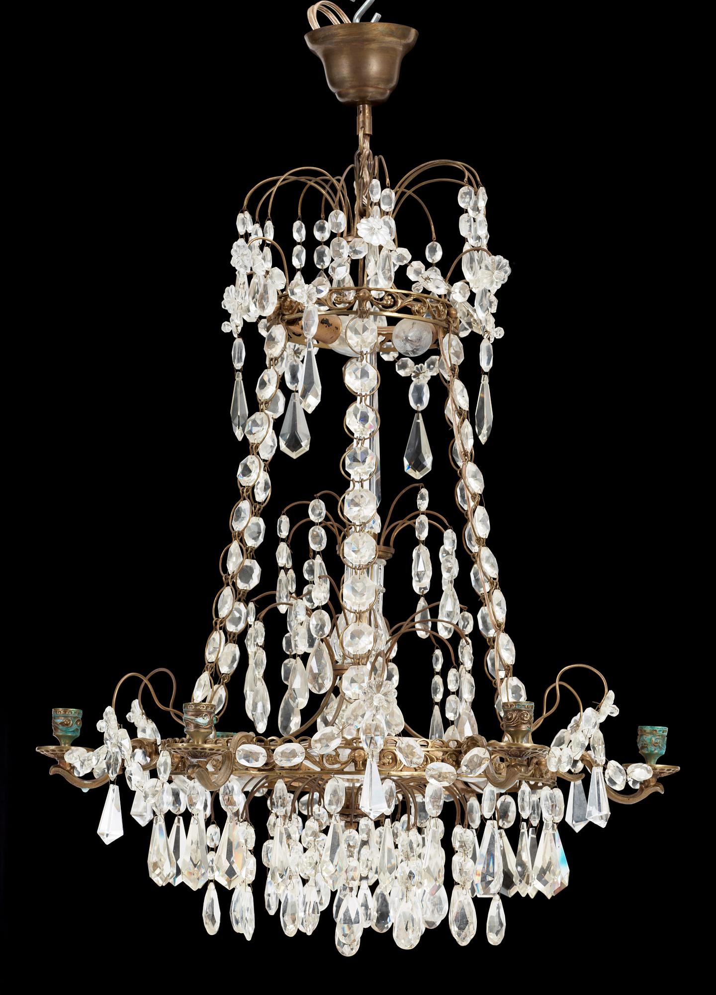 LJUSKRONA, s k Hagakrona, sengustaviansk stil, 1900-tal. H 70.