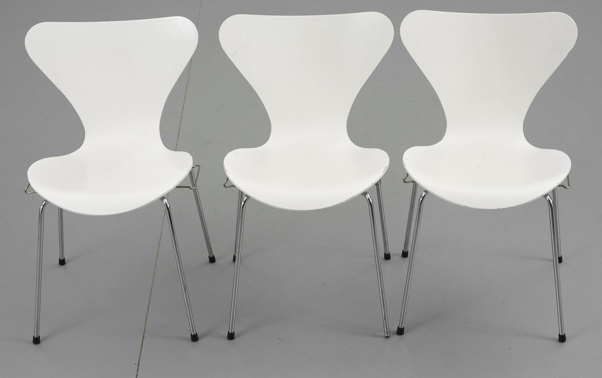 STOLAR, 10 st. "Sjuan", Arne Jacobsen, Fritz Hansen.