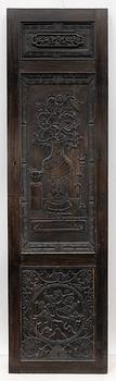 A Chinese wooden panel, Qing dynasty, 19th century.