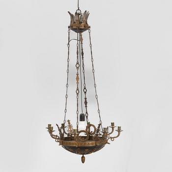 Hanging lamp, Empire style, circa 1900.