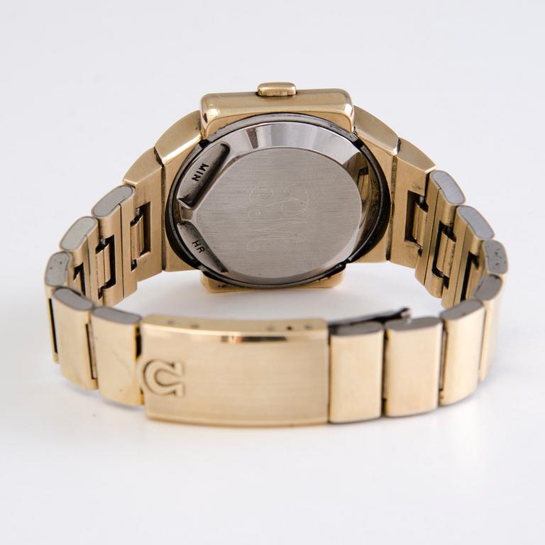 OMEGA, Time computer TC2, digital LED, 1970-luku, kullattu.