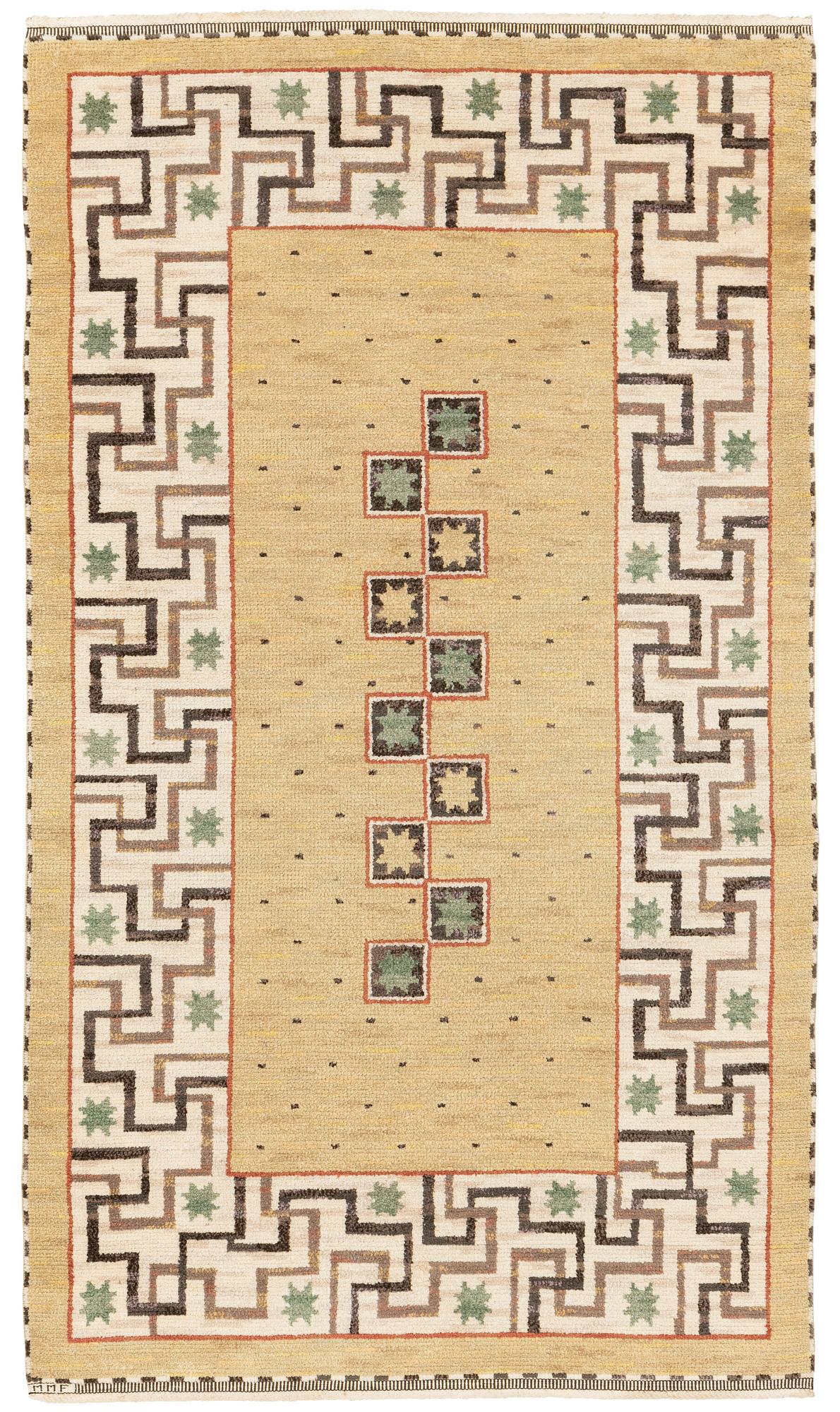 Märta Måås-Fjetterström, A carpet, "Ill Greco", knotted pile, ca 266 x 165 cm, signed MMF.
