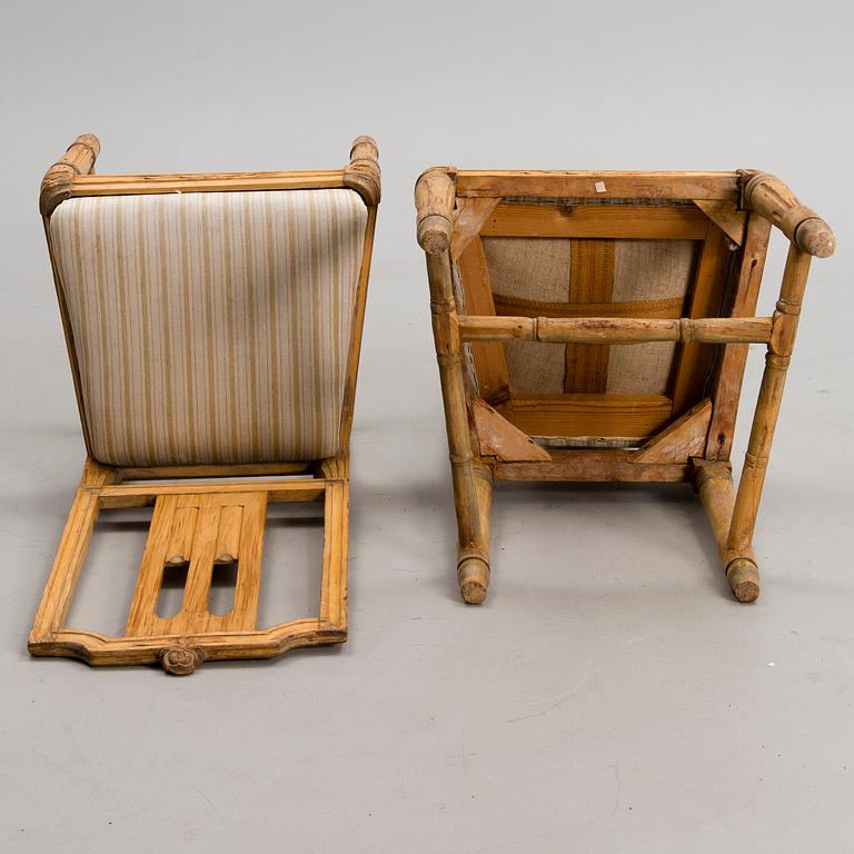 A pair of 18th century Gustavian chairs.