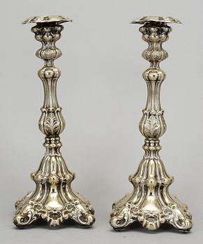 LJUSSTAKAR, 3 par, nysilver, 1800-talets slut samt 1900-talets början.