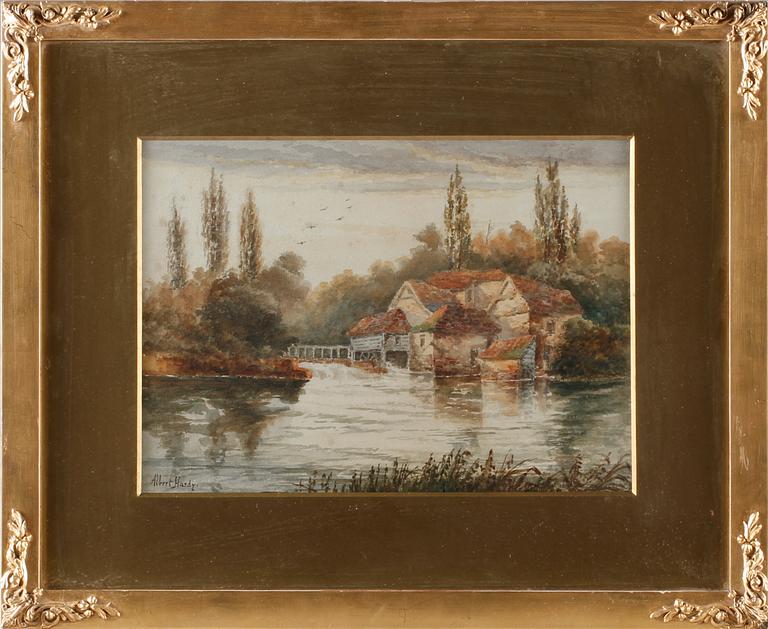 OKÄND KONSTNÄR, akvarell, signerad Albert Hardy, 1800-tal.