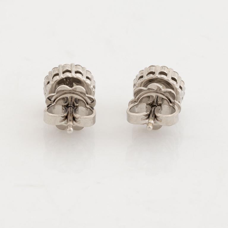 Brilliant cut diamond earrings.