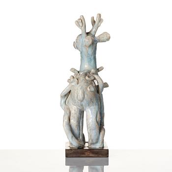 Stig Lindberg, a stoneware sculpture of a deer, Gustavsberg studio, Sweden 1940's.