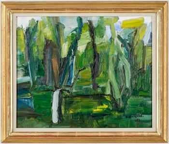 STAFFAN HALLSTRÖM, olja på pannå. Sign o dat 57.