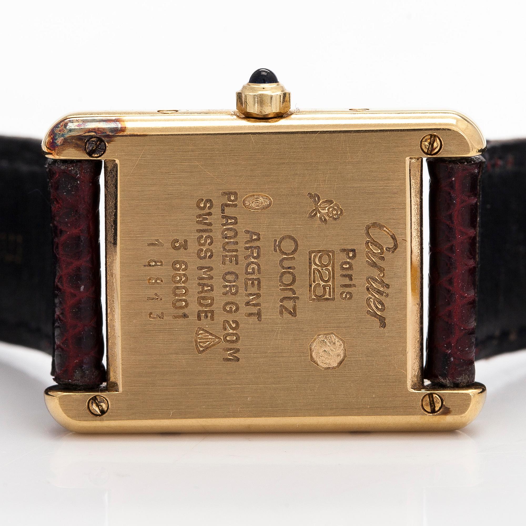 Cartier, must de Cartier, Tank, "Trinity Dial", armbandsur, 20,5 x 20 (28) mm.