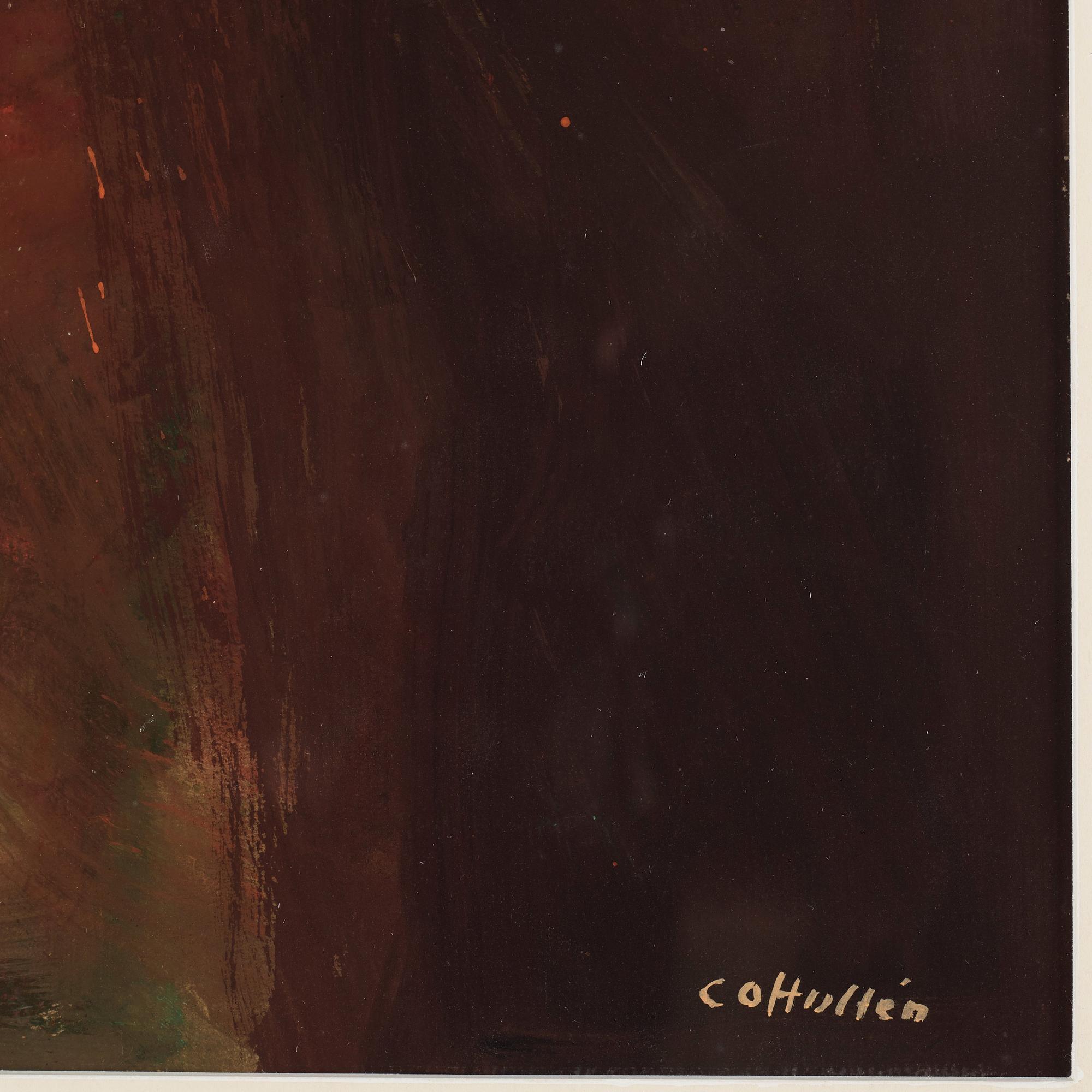 CO Hultén, gouache på papper, signerad och utförd på 1950-talet.