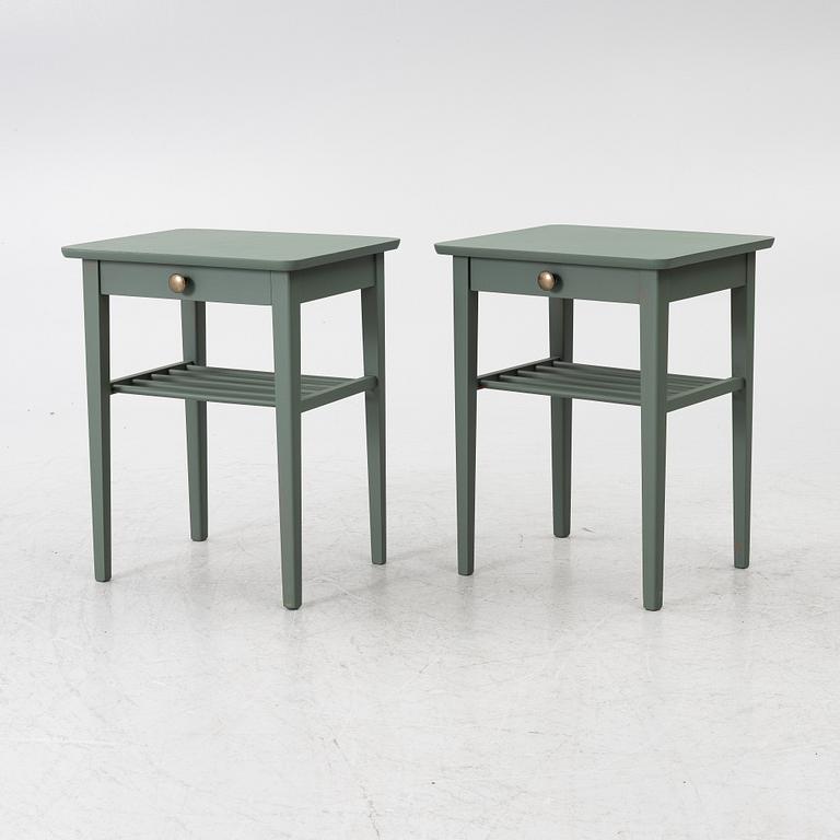 Bedside tables, a pair, mid-20th century.