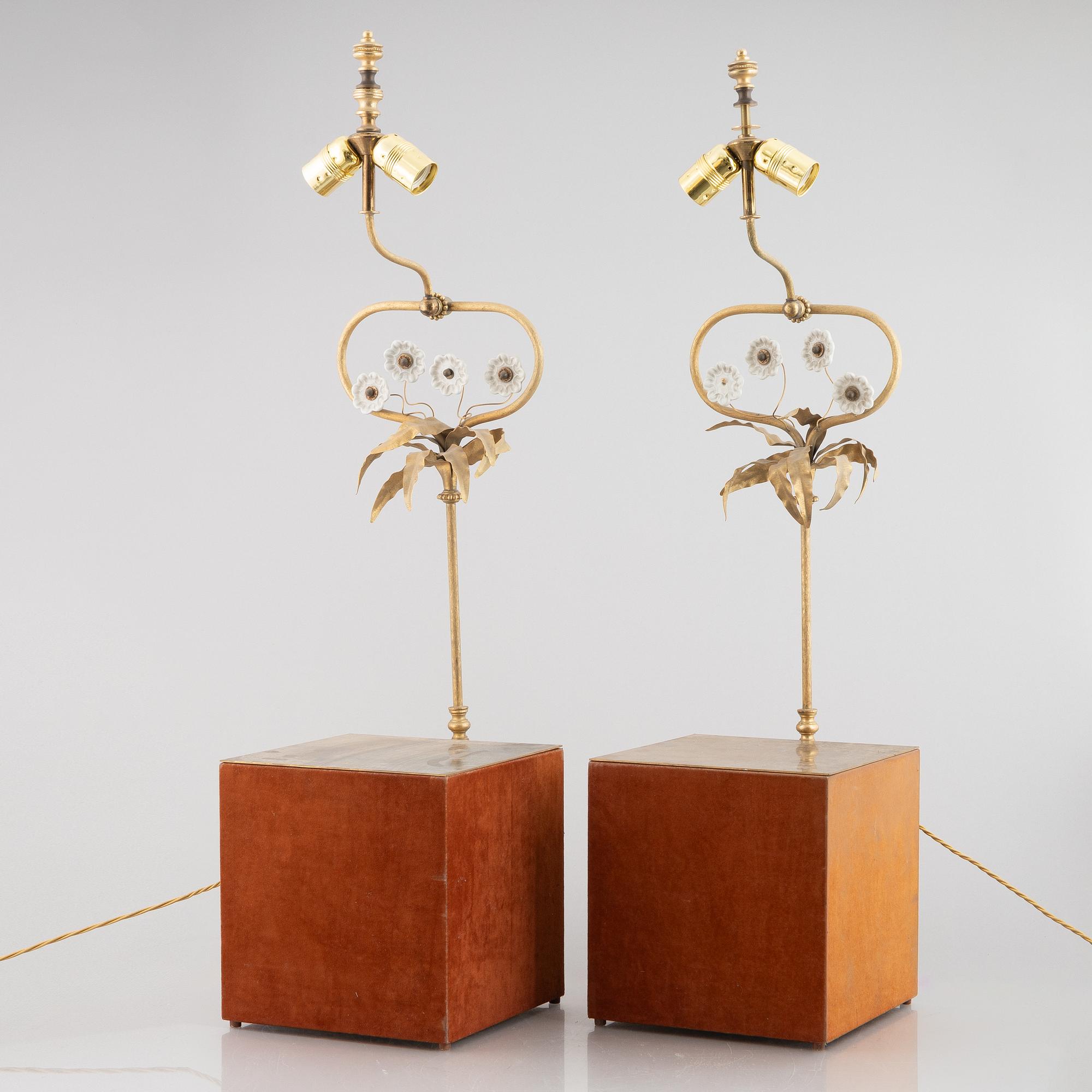 Bordslampor, ett par, 1900-talets senare del.