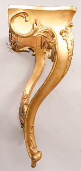 SPEGEL samt KONSOLBORD, rokokostil, sent 1800-tal.