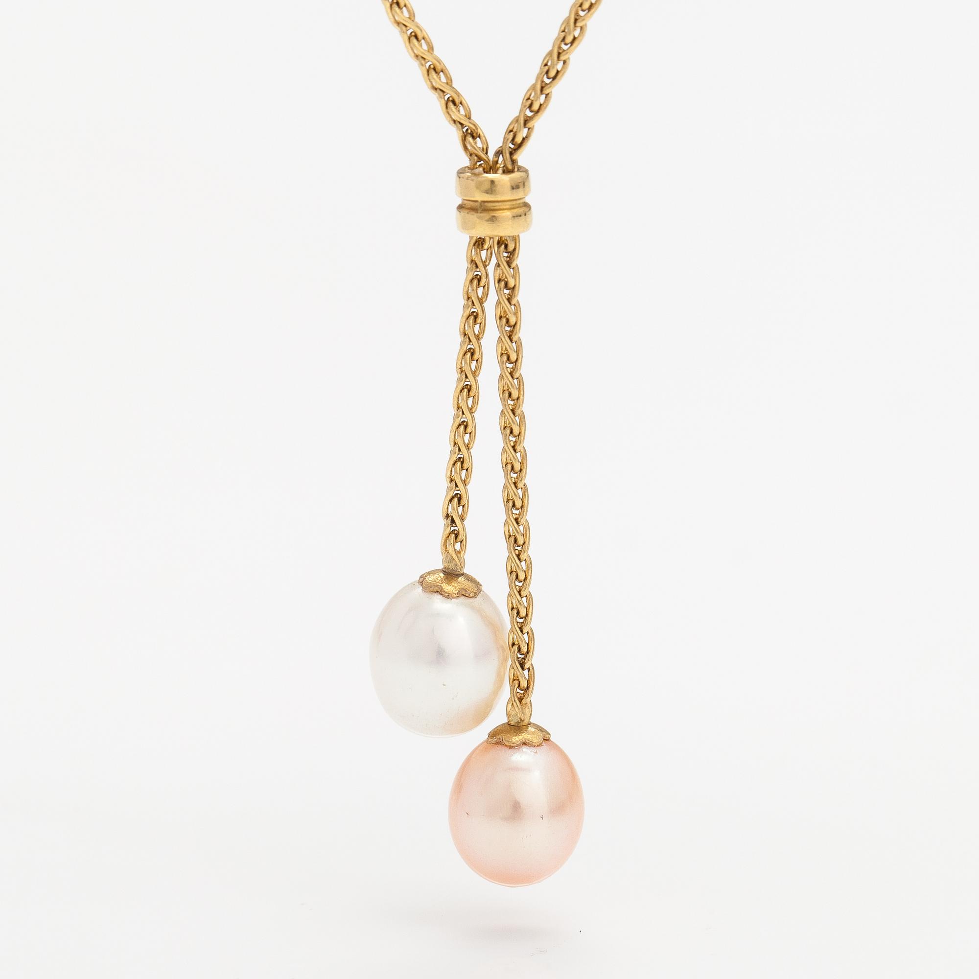 Halsband, 18K guld, odlade pärlor. Le-Gi, Italien.