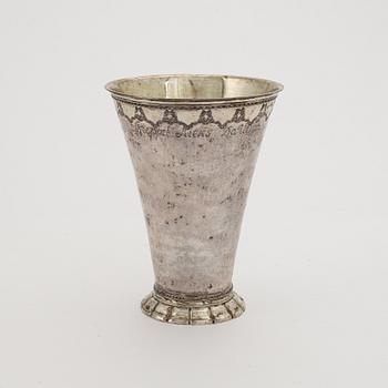 Lorens Stabeus, a parcel-gilt silver beaker, Stockholm, 1754.