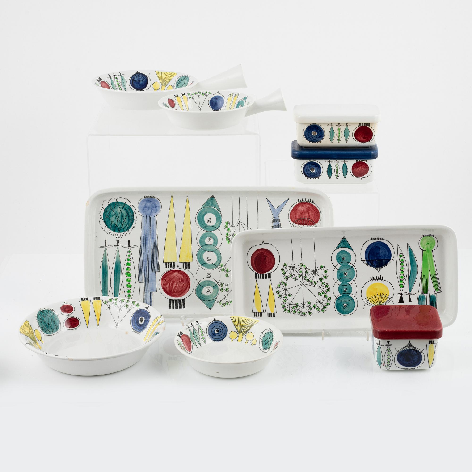 Marianne Westman, a 42-piece service, 'Picknick' and 'Pomona', Rörstrand, Sweden.