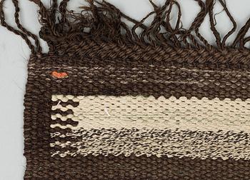 RUNNER. "Randig med tvist, brun". Rölakan  (flat weave). 221 x 78,5 cm. Signed AB MMF BN.