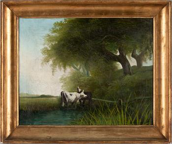 OKÄND KONSTNÄR, olja på duk, ej sign. 1800/1900-tal.